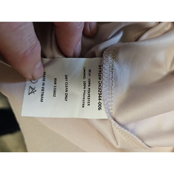 NEW Lush Sheath dress SMALLlinec cream pink ruffle hem spaghetti strap chiffon - Picture 7 of 7